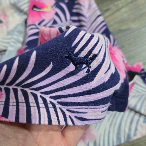 Victoria's Secret Pink Floral Palm Leaf Open Back A-Line Mini Skater Dress small - Picture 7 of 9